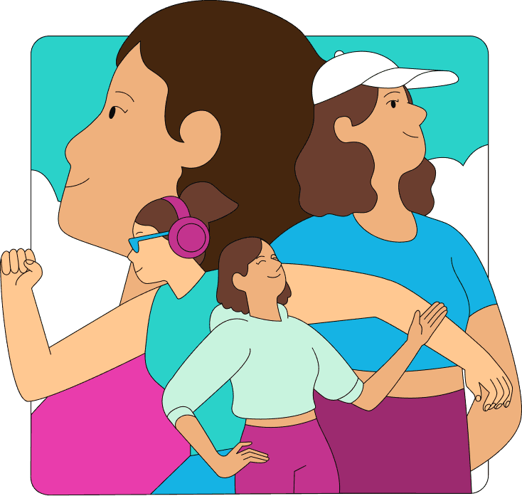 Vida en Credicorp 4 Mujeres realizando diversas actividades, símbolo de un ambiente de trabajo comprometido con el desarrollo personal.